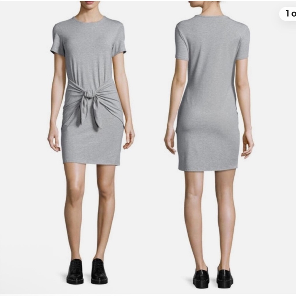 Theory like new  Tie-Front Short Sleeve Dress Medium Black
